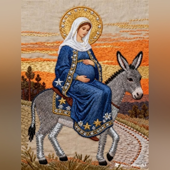 Vintage Other - Embroidered Religious Art Print